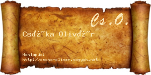 Csóka Olivér névjegykártya