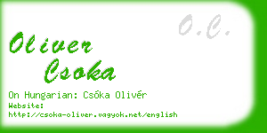 oliver csoka business card